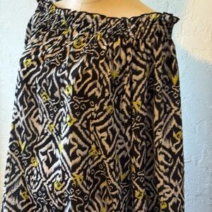 DG2 by Diane Gilman Black and Yellow Blouse
